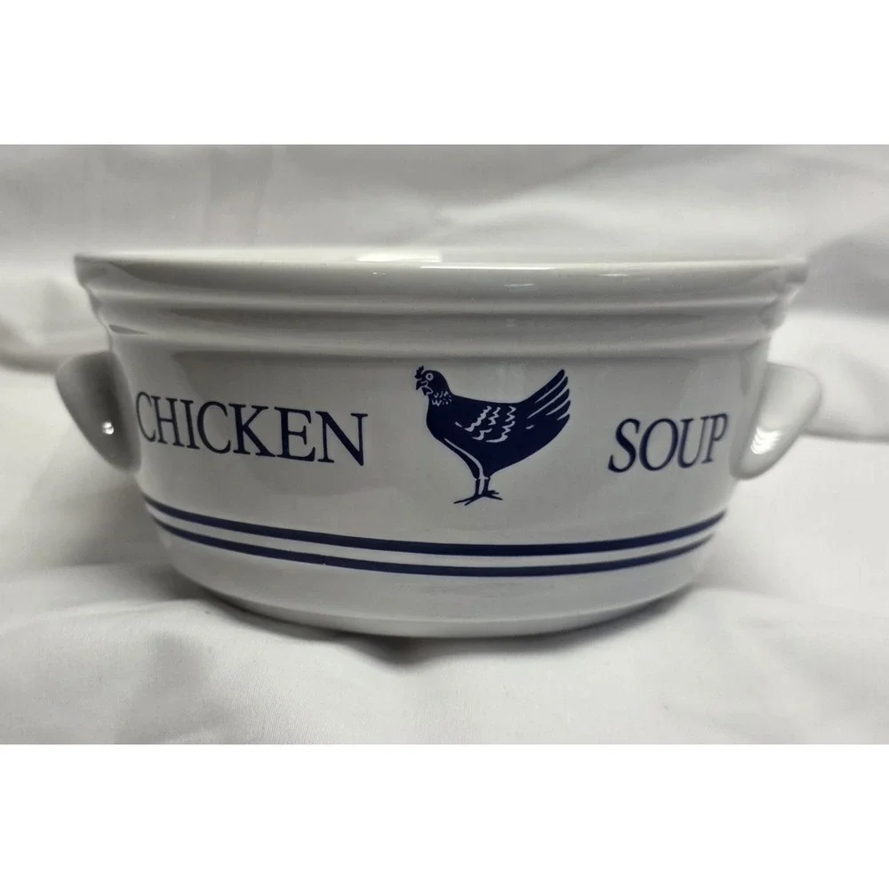Vintage Blue Chicken Soup Bowl F.T.D.A. Circa‎ 1985 2 cups - Ex Condition Korea